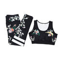 2pc/set High Quality Elegant Elastic Phoenix Flowers Printed Bandage Waist Tight Fitness Running Dance Sport Suits