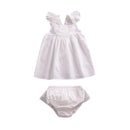 2Pcs Set White Breathable Cotton Shorts And Lace Ruffle Sleeve Lovely Personalized T Shirts