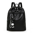 Casual Fashion Little Bear Pendant Multifunction Division Pockets Large Capacity PU Leather Backpacks