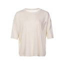 Female Solid Color Simple Sexy Style O-Neck Half Sleeves Knitted Blouses With Pocket