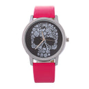 Latest Design Personality Simple Fashion Floral Skull Pattern Ladies Sport Quartz Watches