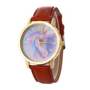 Ladies Simple Fashion Fresh Lucky Big Eye Unicorn Bracelet Style PU Leather Quartz Watches