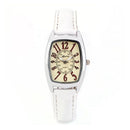 Fashion Barrel Shaped Dial Thin Leather Band Buckle Dress Wrist Quartz Watches