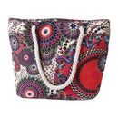 Beautiful Kaleidoscope Style Thick Hemp Rope Shoulder Stain-resistant Large Capacity Canvas Bags