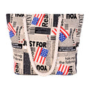 Casual "Just For You" Flags Printed Hemp Rope Handle Large Capacity Canvas Tote Bags