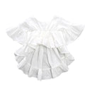 Kids New Arrival Loose Flare Half Sleeves O-neck Solid Color Princess Dress