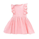 Kids Pretty Cute Embroidery Flouncing Sleeves Cotton Princess Dress With Dots