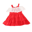 Kids Pretty Cute Sleeveless Lace Straps Off Shoulder Princess Dress