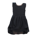 Kids Lovely O-Neck Solid Color Sleeveless Irregular Hemline Princess Dress