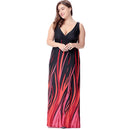 Lady New Arrival Summer Cool Material Sexy Low-cut Sleeveless V Collar Long Dress