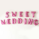 16 Inches Aluminum Foil Wedding Party Room Decoration Sweet Wedding Letter Balloon Set