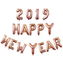 16 Inches Aluminum Foil Three Colors Party Supply Available 2019 Happy New Year Letter Number Balloon