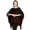 New Arrival Large Size Shawl Handmade Wool Knitted Pullover Cape With Tassel