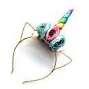 Child Glitting Unicorn Horns Artificial Flowers Cute Cat Ears Headbands