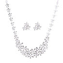 Creative Snowflake Shape Pendant Silver Alloy Necklace Earrings Wedding Set