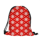 Hot Sale Fashion Christmas Style Small Snowflake Printed Women Girls Drawstring Bags