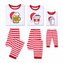 Christmas Sleepwear Set Drink Printed Long Sleeves Matching Family Outfits