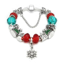 Latest Style Christmas Women Gift Alloy Sonwflake Pattern Beads Charm Bracelets