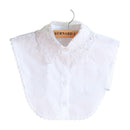 Creative Wavy Edge Women Solid Color Fashion Hollow Lace Cotton Detachable Collar