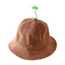 Creative Design Cute Grass Decoration baby Autumn Winter Bucket Hat