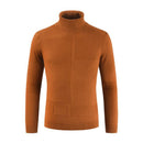 High Quality Men Cotton Long Sleeves Solid Color Turtleneck Simple Style Slim Fit Sweater