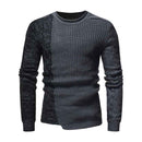Latest Style Men Cotton Patchwork Pullover Slim Fit Knitted Sweater