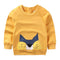 New Arrived Boys Cotton Long Sleeves Cartoon Animal Printed Yellow Tops