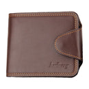 Businessmen Casual Style New Design Stitching Decoration Hasp Short Wallet