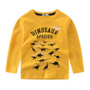 Boys Dinosaur Printed Long Sleeves Cartoon Tops
