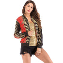 Fashion Casual Style Women Color Blocking Long Sleeves Short Jacket