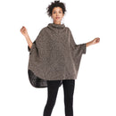 Fashion Lady Irregular Design Heap Collar Oversize Design Knitted Cloak