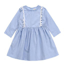 Freshing Girls Long Sleeves Tassel Design Dress