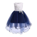 Girls Sleeveless Patchwork Floral Embroidered Gauzy Princess Dress