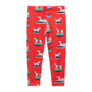 Cute Girls Dogs Printed Elastic Waist Pants