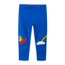 Girls Cotton Rainbow Appliqued Casual Pants