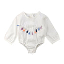 Baby Girls Cotton Tassel Design Long Sleeves Bodysuit