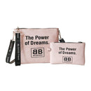 2 Pcs Set Women Classic Letters Print Vintage Style Clutch Bags
