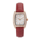 Women  Fashion Geometric Square Shape Dial Plate Leather Band Watch