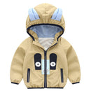 Cartoon Animals Pattern Boys Long Sleeves Zipper Coat