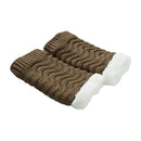 Fashion Wave Shape Pattern Wark Wool Knitted Fleece Lined Leg Warmers