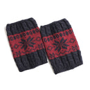 Christmas Fashion Snowflake Pattern Unique Knitted Short Leg Warmers