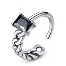 Fashion Sterling Silver Twisted Unique Zircon Adjustable Ring