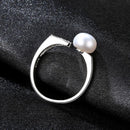 Fashion Geometry Design Luxury Sterling Silver Freshwater Zircon Ring