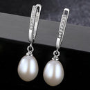 8-9mm Natural Freshwater Pearl Luxury Sterling Silver Clip Earrings