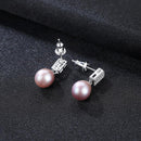 Fashion Cute Stud Earrings Women Luxury 3A Zircon Pearl Earrings