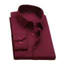 Men Casual Solid Color Long Sleeves Business Wedding Cotton Shirts