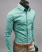 2018Men Shirt Long Sleeve Fashion Mens Casual Shirts Cotton Solid Color Business Slim Fit Social Camisas Masculina RD464-Gray green-Asia XL 64 to 69kg-JadeMoghul Inc.