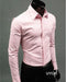 2018Men Shirt Long Sleeve Fashion Mens Casual Shirts Cotton Solid Color Business Slim Fit Social Camisas Masculina RD464-pink-Asia XL 64 to 69kg-JadeMoghul Inc.