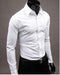 2018Men Shirt Long Sleeve Fashion Mens Casual Shirts Cotton Solid Color Business Slim Fit Social Camisas Masculina RD464-white-Asia XL 64 to 69kg-JadeMoghul Inc.