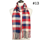 2019 Hot sale plaid cashmere women scarf winter warm shawl and wraps bandana pashmina soft long tassel female foulard bufandas AExp